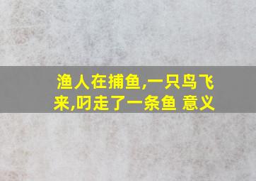 渔人在捕鱼,一只鸟飞来,叼走了一条鱼 意义